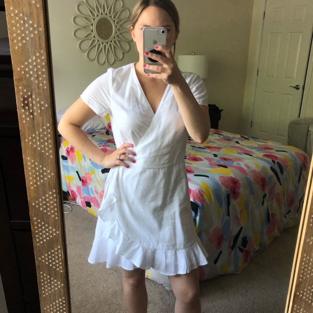Abercrombie & Fitch Ruffle Hem Wrap Dress
